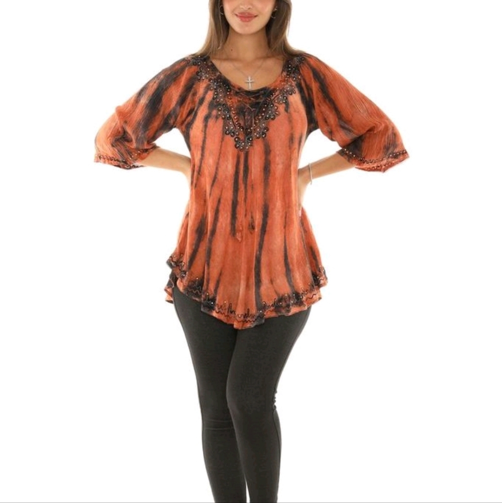 Women tie-dye tops